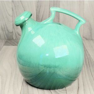Muncie Pottery Art Musical Ball Jug w/ Stopper and Music Box, Green